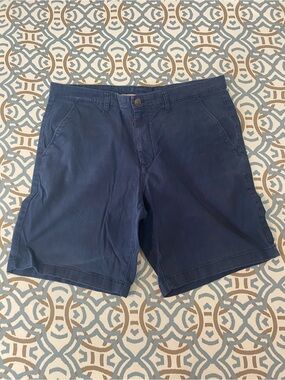 Men's Flat Front Navy Chino Shorts